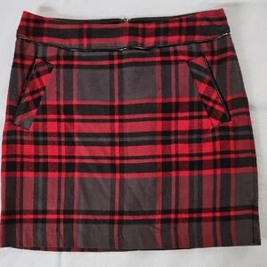 Tommy Hilfiger Red and Black Plaid Mini Skirt